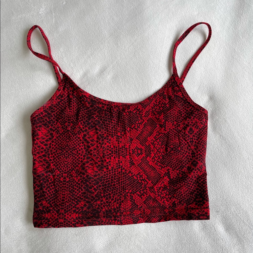 TNA Snakeskin Print Cropped Tank